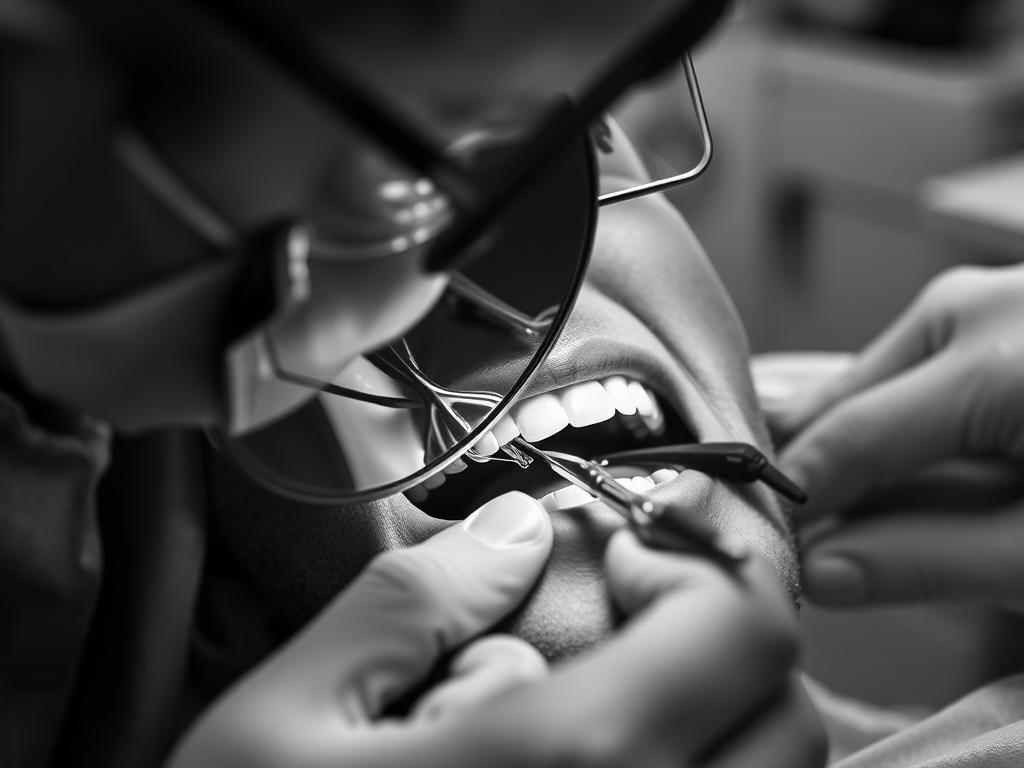 Dentist examining a patient