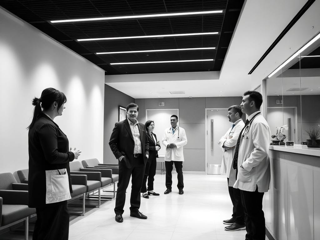 Clinical team in a multi-site clinic reception